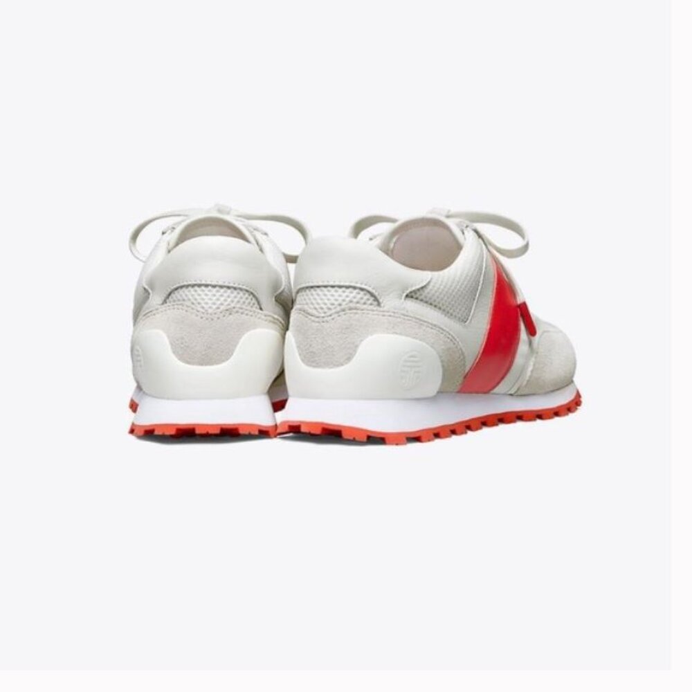 NEW! TORY BURCH SPORT - Retro Stripe White and Red Sneakers - Never worn Size 8 - Picture 4 of 12